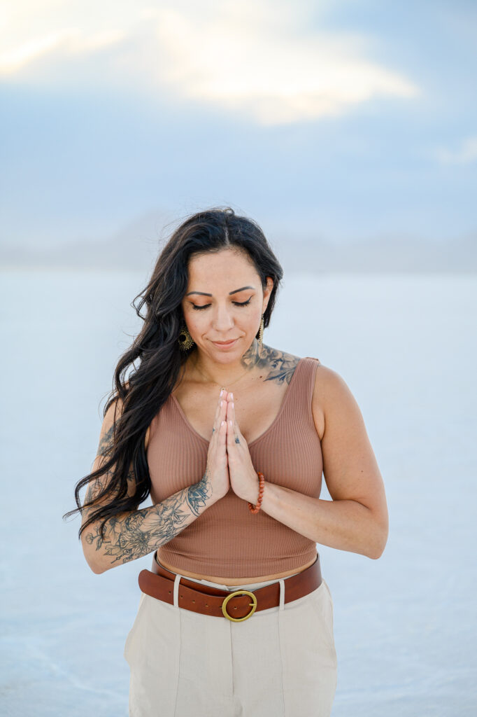 Business branding session on Bonneville Salt Flats
