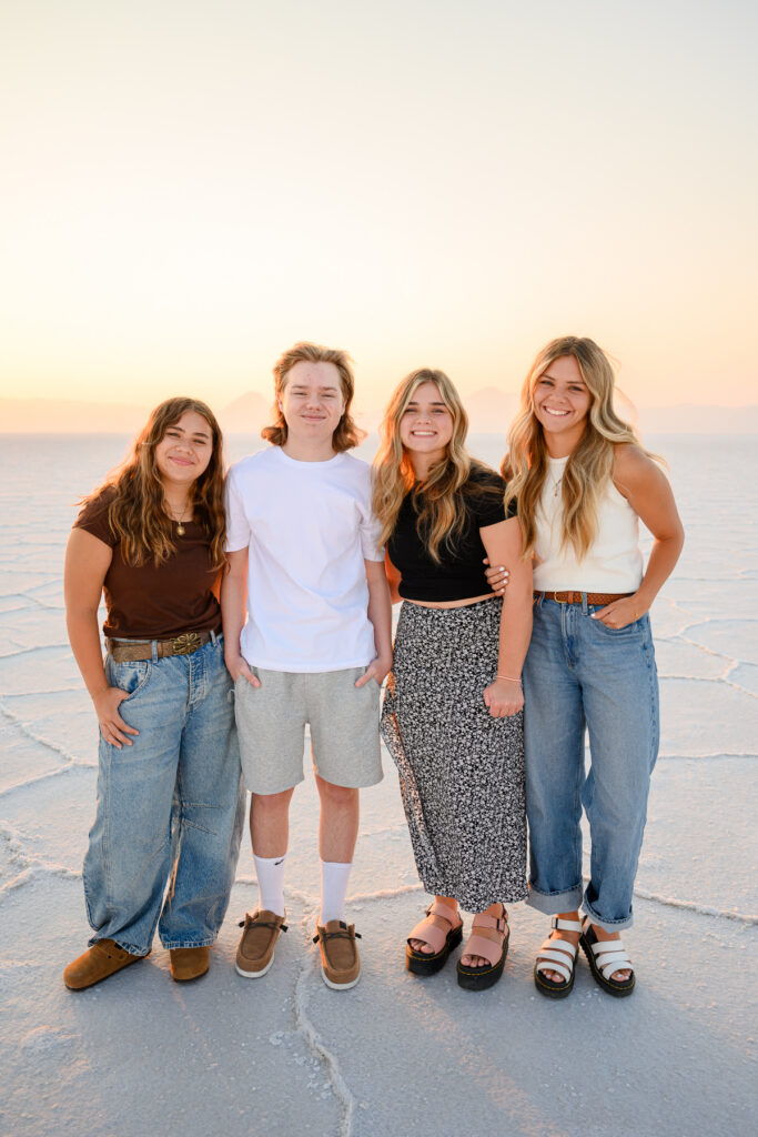 Utah family photographer capturing portraits at Salt Flats
