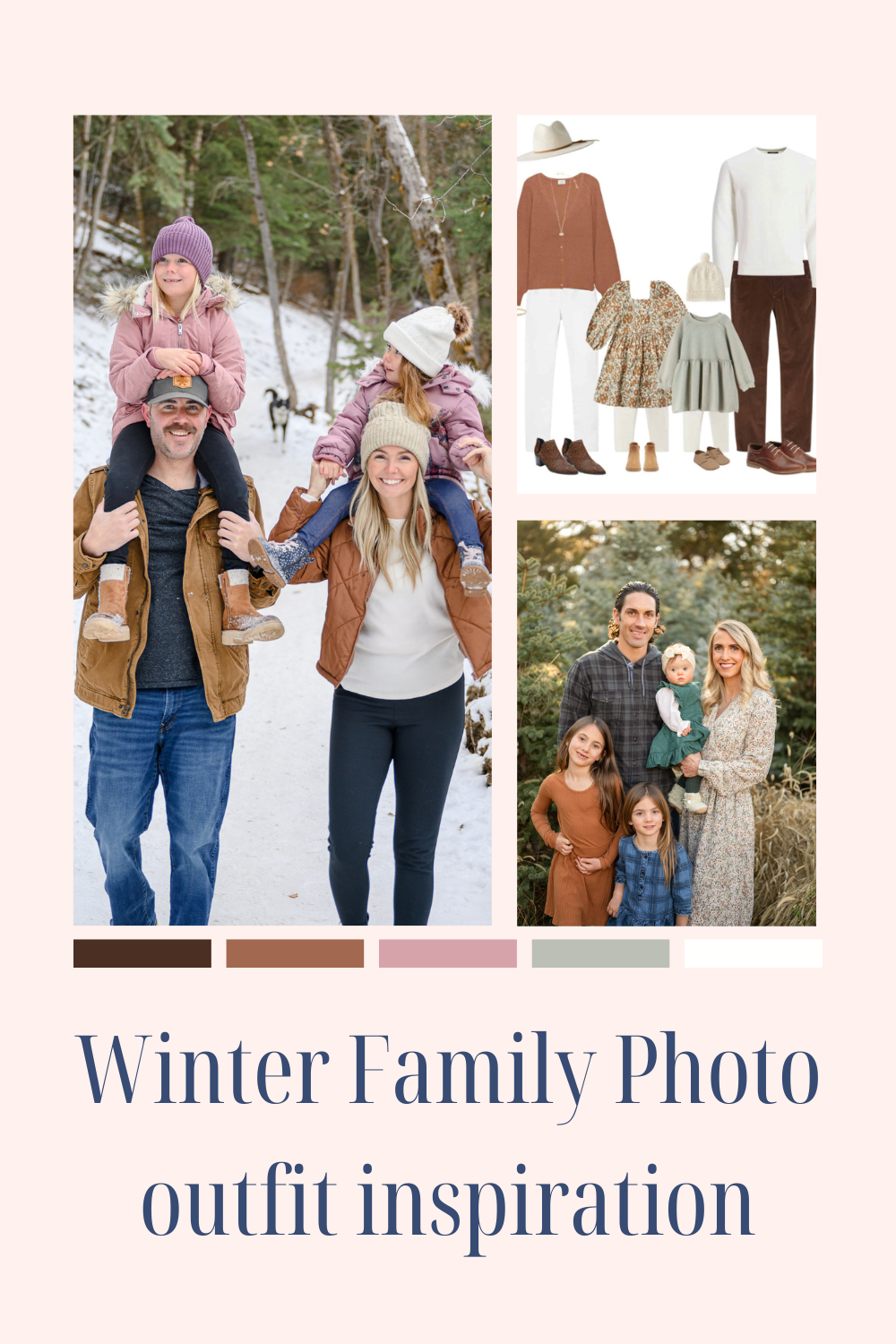 Utah family photography winter family photo outfits for Christmas Tree Family mini sessions taken by a utah family photographer in a forest in Alpine, UT.