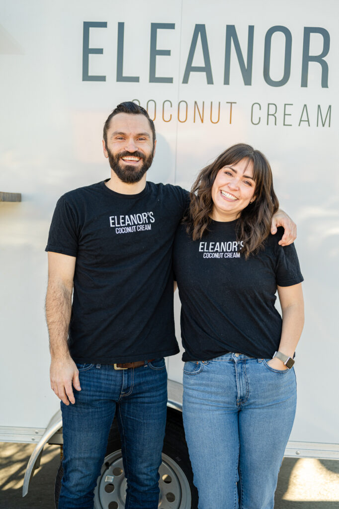 dessert collective brand photography of owners of elarnor's coconut cream taken by a food photographer in utah 