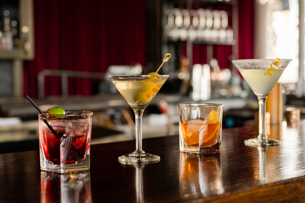 bar drinks at local Salt Lake City Restaurant taken by a Food Photographer and Brand photographer 