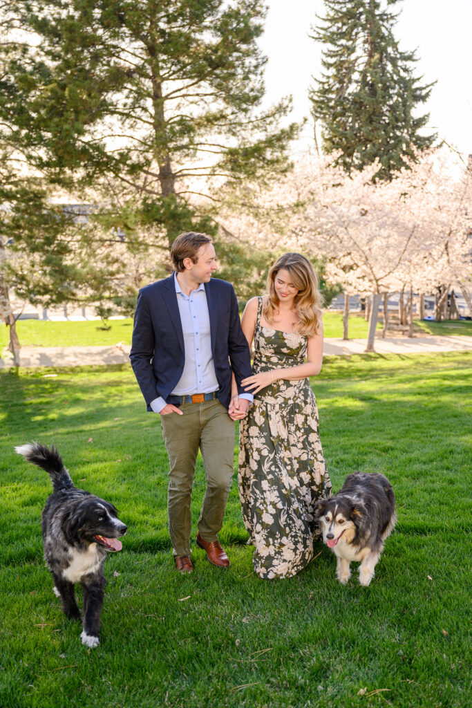 • Utah spring blossoms with Capitol building in background