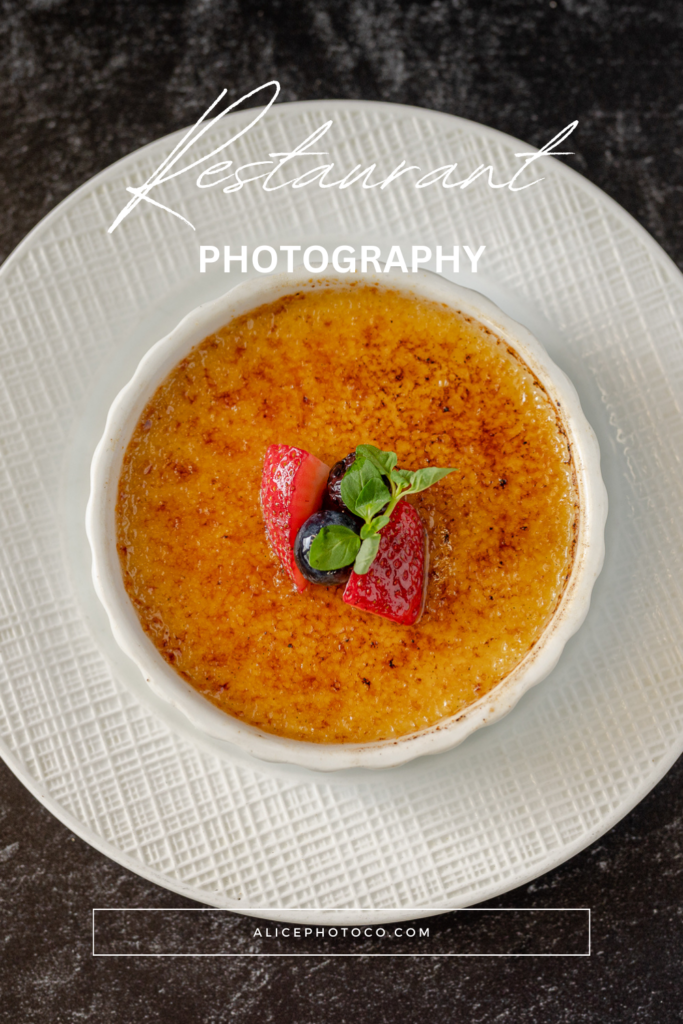 Restaurant Photography for Christopher's Prime creme brulee