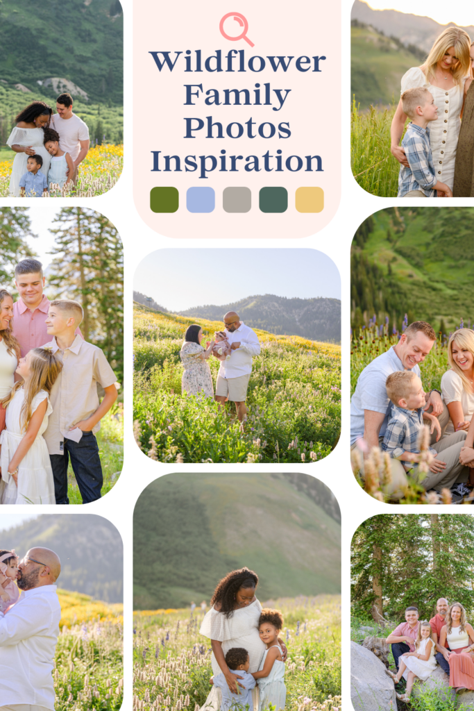Wildflower family photos inspiration taken from albion basin up little cottonwood canyon taken my the best utah family photographer