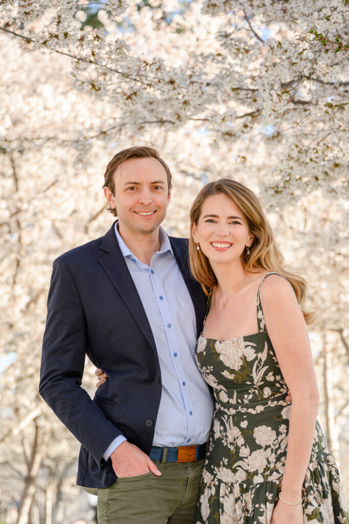 Mom wearing floral dress styled for spring family photography session
