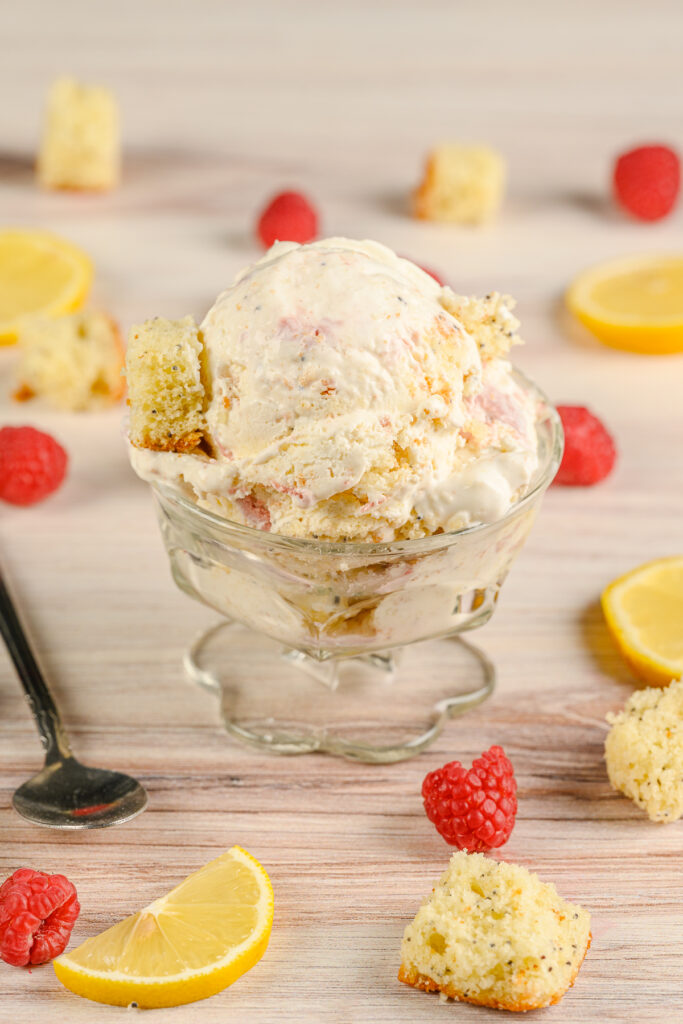 monthly specials menu ice cream in styled bowl with food photography props and ingredients 
