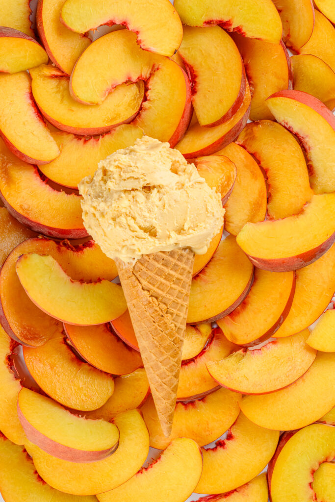 Utah food photographer styling a flat lay ice cream photo shoot for Rockwell Ice Cream