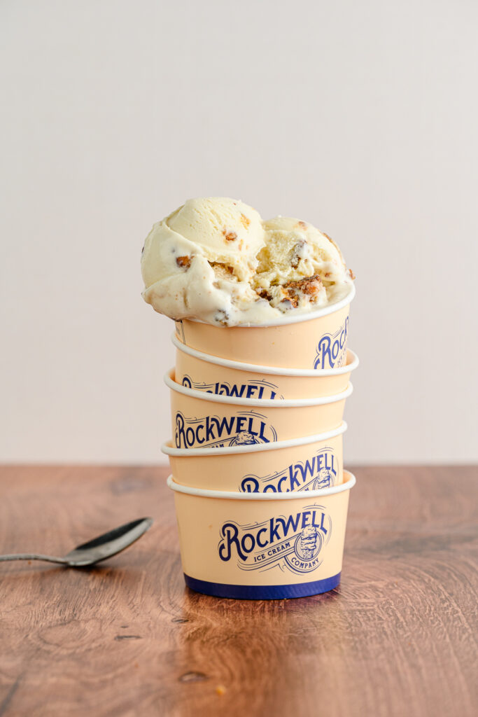 monthly specials menu ice cream in styled bowl with food photography props and ingredients 