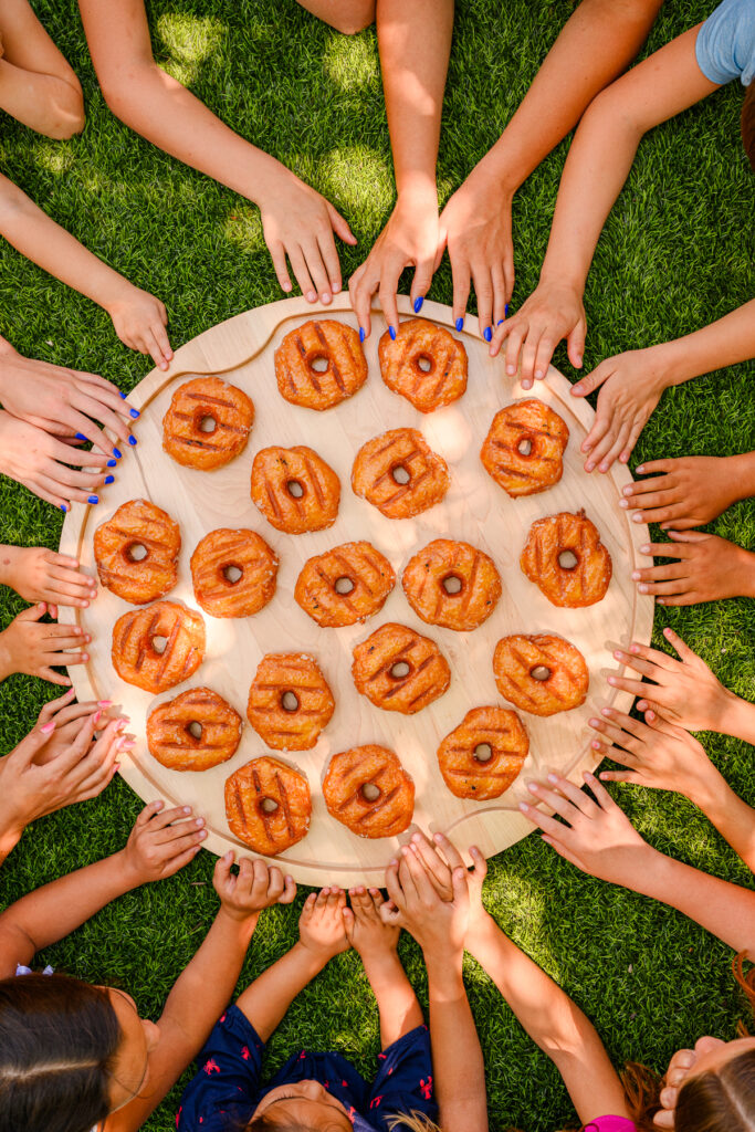 donuts for a cookbook photoshoot