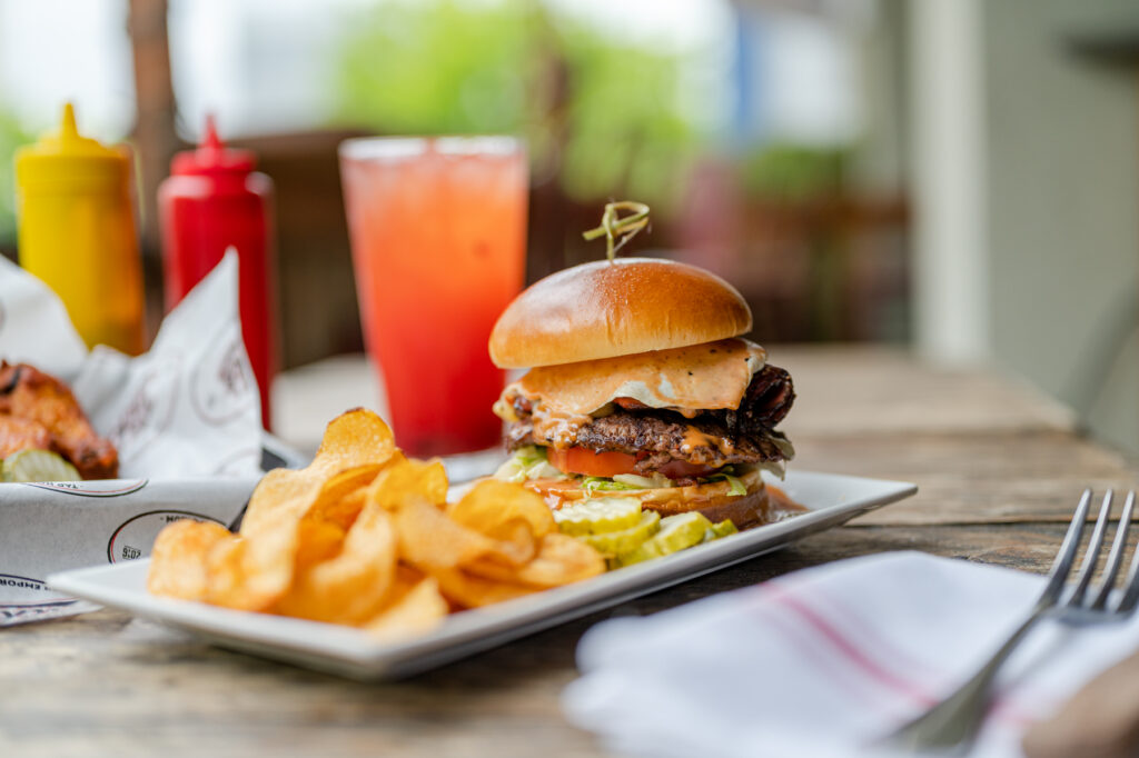 Food and drink collection styled for restaurant social media content