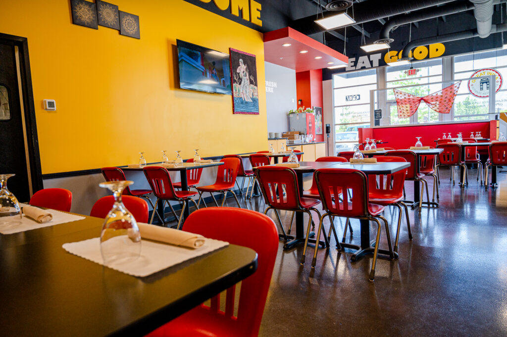 Restaurant dining space photographed for website and social media branding