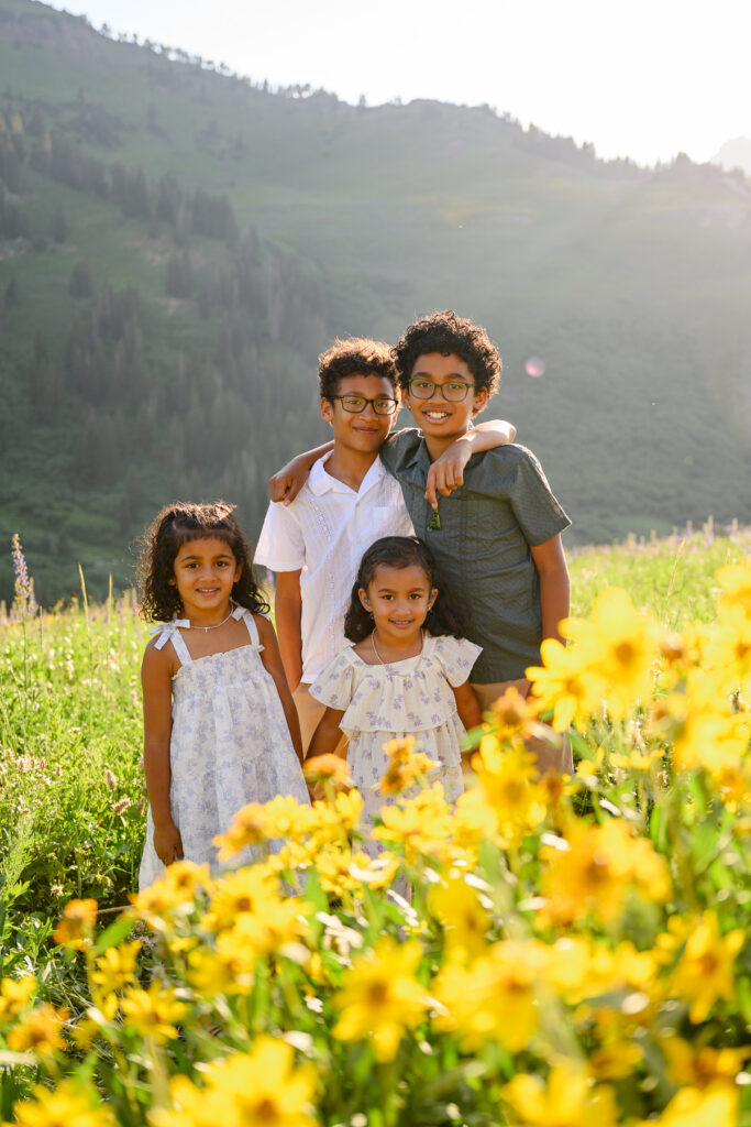 Summer family photo outfits warm tones Utah